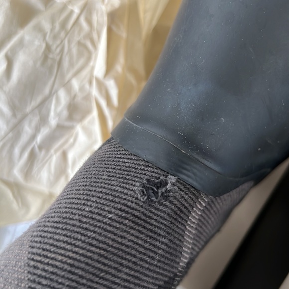 SOLD - Burberry Clemence Rain Boots Black & Grey 38 - Picture 14 of 15